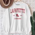 Lafayette ルイジアナ Laビンテージスポーツデザイン レッドプリント スウェットシャツ 年配の女性への贈り物