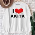 I Love Akita 愛 ハート 秋田 秋田県 日本 お土産 かわいい おしゃれ スウェットシャツ 年配の女性への贈り物