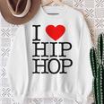 I Love Hip Hop ハート ラップ&ヒップホップファン スウェットシャツ 年配の女性への贈り物