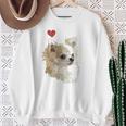 I Love Japan And Chihuahua 長髪 ちわわ ロングヘアママ 長袖tシャツ スウェットシャツ 年配の女性への贈り物