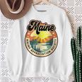 Maine Usa ハイキング ハイカー バックパッカー ハイキング 山 アウトドア 長袖tシャツ スウェットシャツ 年配の女性への贈り物