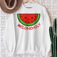 Meloncholy 面白い スイカ しゃれ フルーツ好き。 スウェットシャツ 年配の女性への贈り物