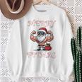 Merry Fitmas クリスマス フィットネス アグリークリスマス スウール サンタ 長袖tシャツ スウェットシャツ 年配の女性への贈り物
