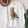 Mischief In Fur 猫写真 キジトラ 猫好き ネタ 猫しもべ 猫飼い 猫依存症 猫オーナー スウェットシャツ 年配の女性への贈り物