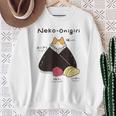 Neko おにぎりおむすび おにぎりの猫 日本食好き。 スウェットシャツ 年配の女性への贈り物