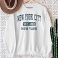New York City New York Ny ビンテージスポーツデザイン ネイビープリント スウェットシャツ 年配の女性への贈り物