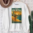 Perth Australia – ビンテージ旅行ポスタースタイル 長袖tシャツ スウェットシャツ 年配の女性への贈り物