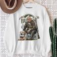 Retro Trump Hunting Deer Drinking Beer Hunting On Back Sweatshirt Gifts for Old Women