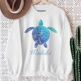 Save The Hawaiiea Turtles ハワイアンブルー トライバルタートルホヌ スウェットシャツ 年配の女性への贈り物