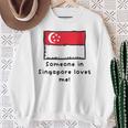 Someone Iningapore Loves Me シンガポール国旗 スウェットシャツ 年配の女性への贈り物