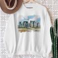Stonehenge イギリス土産 ストーンヘンジ。 長袖tシャツ スウェットシャツ 年配の女性への贈り物