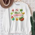 Summeribes ビーチバケーション ハローサマー トロピカル 楽しいデザイン スウェットシャツ 年配の女性への贈り物