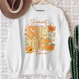 Sweetummer Time 鮮やかなフローラルピーチ 長袖tシャツ スウェットシャツ 年配の女性への贈り物