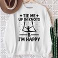 Tie Me Up In Knots & I'm Happy エアリアル ヨガ 体操選手 エアリスト スウェットシャツ 年配の女性への贈り物