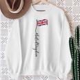 Uk United Kingdomignature ユニオンジャックフラッグポール背面に スウェットシャツ 年配の女性への贈り物