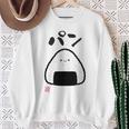 「パン-おにぎり」おもしろ 筆文字 服 面白い文字入り スウェットシャツ 年配の女性への贈り物