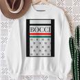 【バックプリント・背中側】Bocci ぼっち ロゴ 総柄 イタリア国旗風【変なtシャツ】陰キャ ブランド パロディ 面白 スウェットシャツ 年配の女性への贈り物