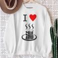【バックプリント・背中側】アイラブ・湯 イラスト【温泉】お風呂 マーク 銭湯 記号 ハート 面白い スウェットシャツ 年配の女性への贈り物