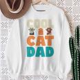 かっこいい猫お父さん面白い猫好きの男性 長袖tシャツ スウェットシャツ 年配の女性への贈り物