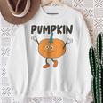 かぼちゃ Pumpkin キャラクター 顔 イラスト かわいい おもしろ シンプル ゆるい 野菜 ゆるキャラ スウェットシャツ 年配の女性への贈り物