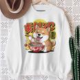 かわいい 柴犬 ラーメン好き おもしろい 日本犬 長袖tシャツ スウェットシャツ 年配の女性への贈り物