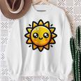 かわいい 漫画 太陽 放射 オレンジ イエロー 愛らしい スウェットシャツ 年配の女性への贈り物