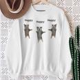 かわいいジャンピング ハッピーキャット ミーム トレンド ファニー スウェットシャツ 年配の女性への贈り物