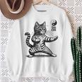 かわいい猫 太極拳 武道 陰陽 スウェットシャツ 年配の女性への贈り物