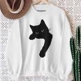 かわいい黒猫tシャツ ユニセックス スウェットシャツ 年配の女性への贈り物