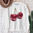 さくらんぼ フルーツ モチーフ イラスト さくらんぼ スウェットシャツ 年配の女性への贈り物