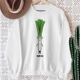 ねぎ 葱 顔 イラスト かわいい おもしろ 面白い 簡単 シンプル ゆるい 野菜 スウェットシャツ 年配の女性への贈り物