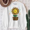 ひまわり 花 ポット シンプル クリップアート スウェットシャツ 年配の女性への贈り物