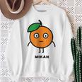 みかん Mikan 顔 イラスト かわいい おもしろ 面白い 簡単 シンプル ゆるい 果物 スウェットシャツ 年配の女性への贈り物