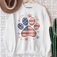 アメリカ国旗 愛国的な犬と猫の足跡プリント 7月4日 犬 スウェットシャツ 年配の女性への贈り物