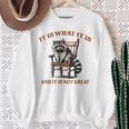 アライグマのミーム It's What It's And It Is Not Greatarcastic スウェットシャツ 年配の女性への贈り物