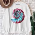 アンモナイトスパイラル貝殻 長袖tシャツ スウェットシャツ 年配の女性への贈り物