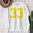 イエローナンバー33 背面 スポーツチーム ジャージ番号 スウェットシャツ 年配の女性への贈り物