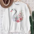 エレガントな白鳥の花 スウェットシャツ 年配の女性への贈り物