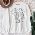 エレファントtシャツ、幾何学象クッション象 スウェットシャツ 年配の女性への贈り物