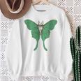 オオミズアオ ルナモス 薄い 緑色 黄緑色 蛾 Luna Moth レトロ 虫 昆虫 イラスト かっこいい おしゃれ スウェットシャツ 年配の女性への贈り物
