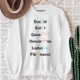 オタク数学ユークリッドオイラーガウスデカルトライプニッツフィボナッチ スウェットシャツ 年配の女性への贈り物