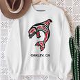 オークリー、カリフォルニア オルカキラー クジラ ネイティブアメリカン ギフト スウェットシャツ 年配の女性への贈り物