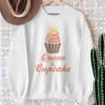 カップケーキの女王 長袖tシャツ スウェットシャツ 年配の女性への贈り物