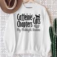 カフェイン猫・章 マイミッドナイトルーチン ナイトキャット フクロウ 長袖tシャツ スウェットシャツ 年配の女性への贈り物