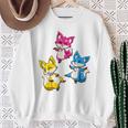 カワイイ・パンセクシュアル・プライド・フォックス 長袖tシャツ スウェットシャツ 年配の女性への贈り物