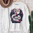 キツネ キツネ 桜 花 日本 九尾狐 長袖tシャツ スウェットシャツ 年配の女性への贈り物