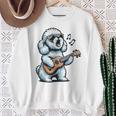 ギターを弾く犬 マルチーズプードル 面白い落書き スウェットシャツ 年配の女性への贈り物