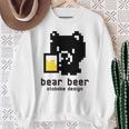 クマ ビール ドット絵 かわいい レトロ スウェットシャツ 年配の女性への贈り物