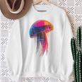 クラゲ 幾何学模様 動物 抽象 カラフル アート クラゲ スウェットシャツ 年配の女性への贈り物