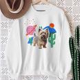 ケアンテリア デザートデザイン犬 長袖tシャツ スウェットシャツ 年配の女性への贈り物